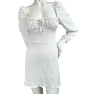 Aritzia Sunday Best Delilah Milkmaid Cottage Long Sleeve Mini Dress Ecru Small